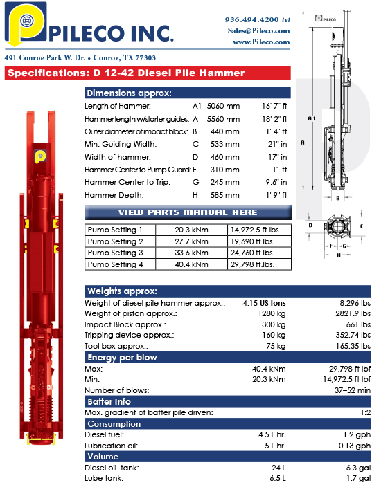 D12-42, Diesel Hammer