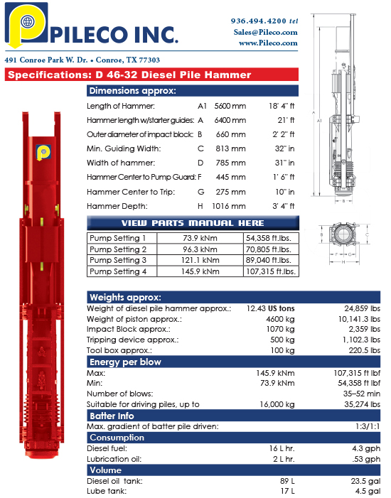 D46-32, Diesel Hammer