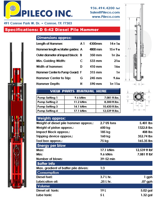 D6-42, Diesel Hammer