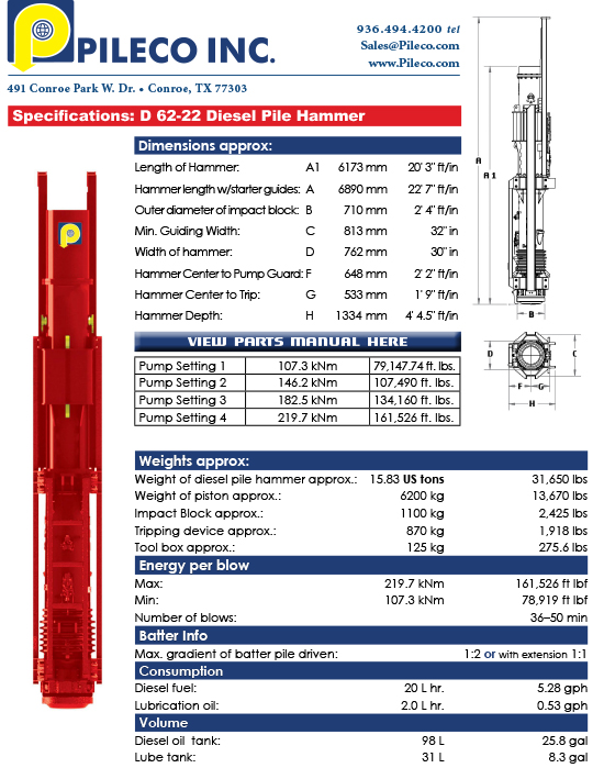 D62-22, Diesel Hammer