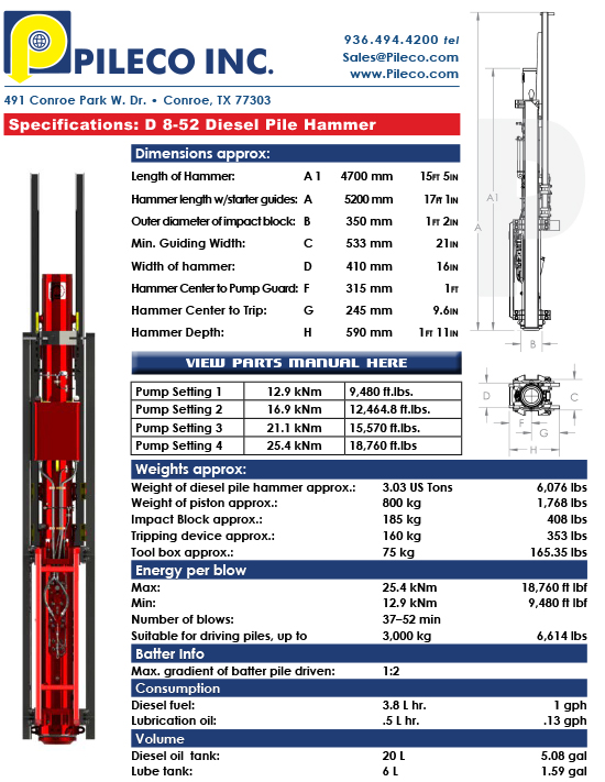 D8-52, Diesel Hammer