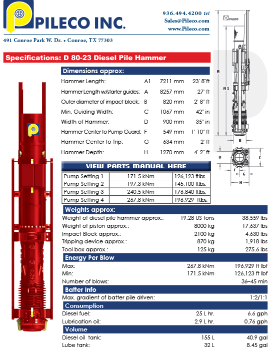 D80-23, Diesel Hammer