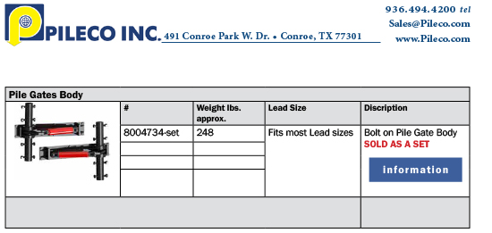 Pile Gates Body Information